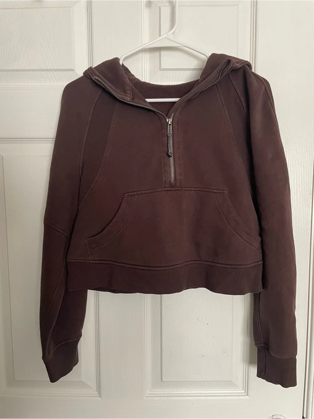 Lululemon Women's XS/S Scuba Espresso Brown Half-Zip Hoodie Sweatshirt